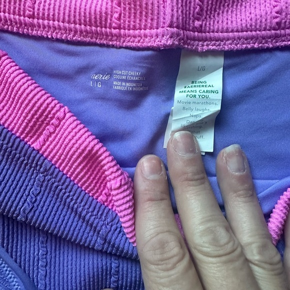 Aerie High Cut Cheeky Bikini Bottom Large - Picture 3 of 5